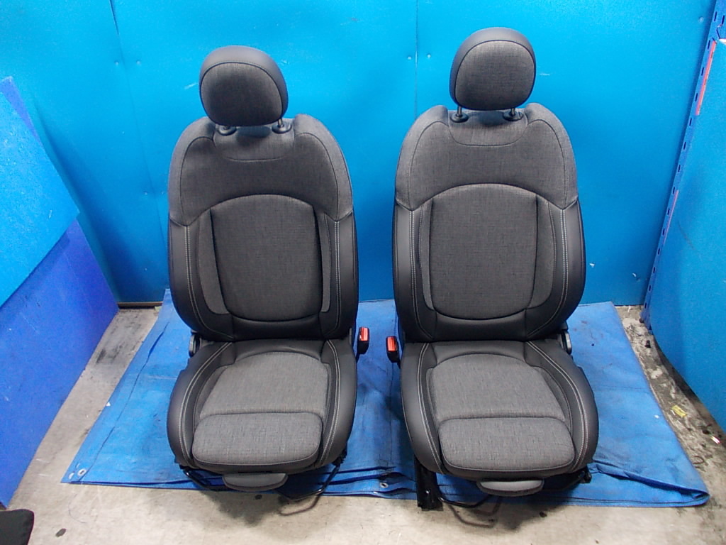 XU15MW/F55系/BMWミニ　ハーフレザーシート/運転席シート/ドライバーシート/助手席シート/アシスタントシート/フロントシート2脚セット
