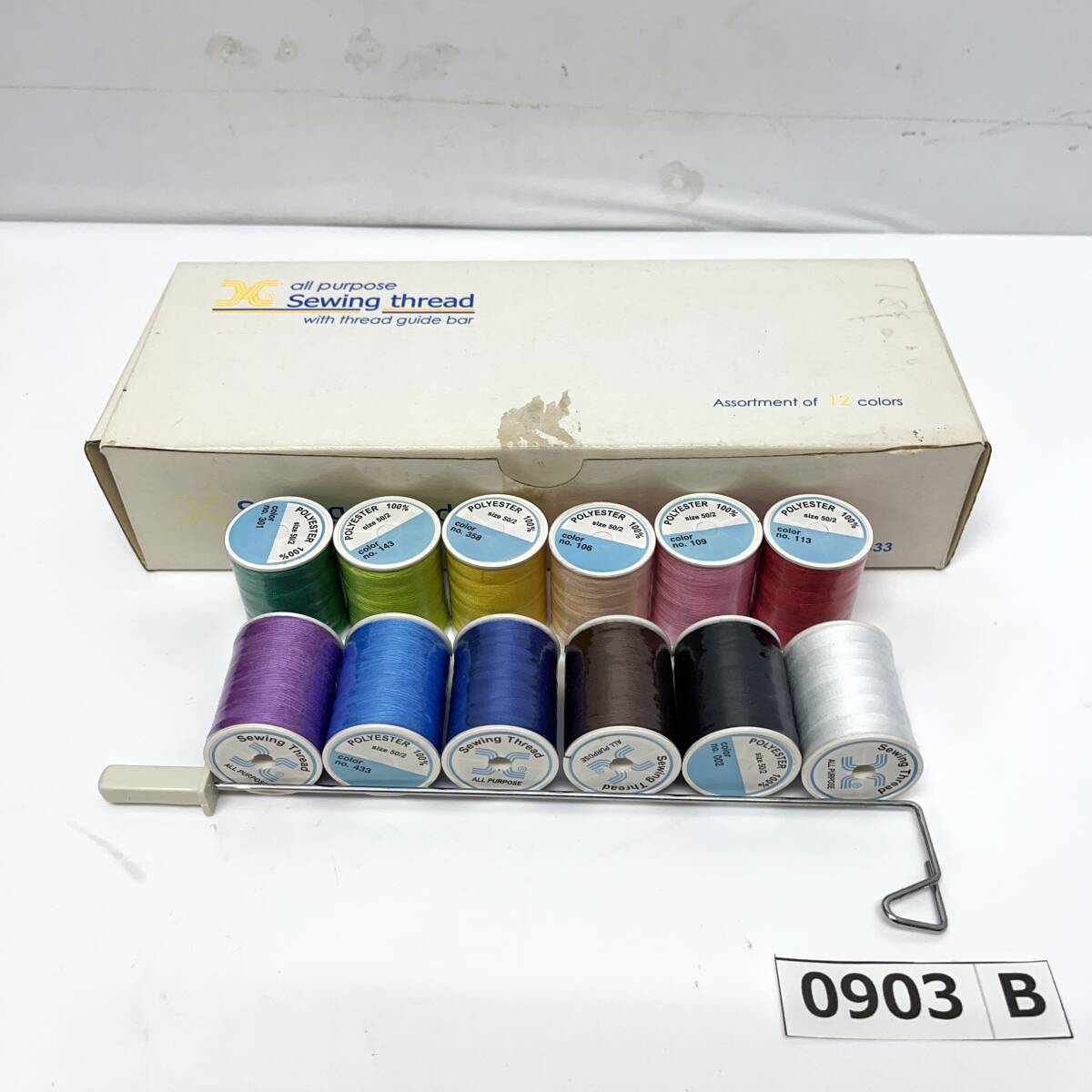 (志)【未使用】JAGUAR/ジャガー ミシン糸 12色 洋裁 手芸 no.001/002/106/109/113/143/222/284/301/309/358/433 ポリエステル (o)0903B