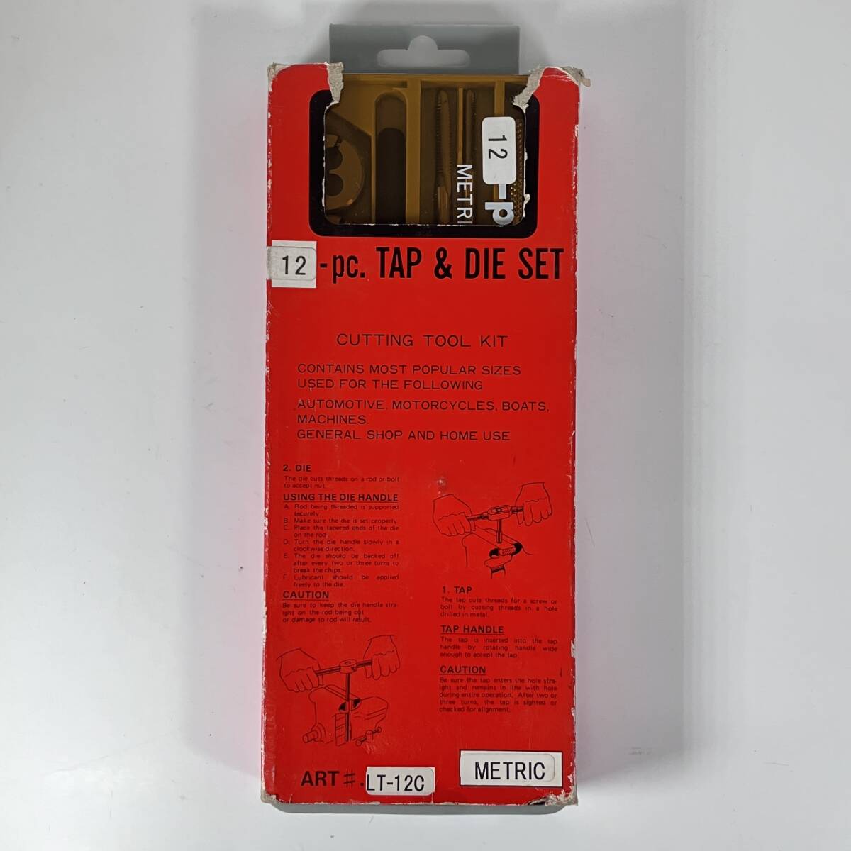 (志)【新品】TAP＆DIE SET タップ＆ダイ 切削工具 ツールセット 12ピース LT-12C (I)管理:S