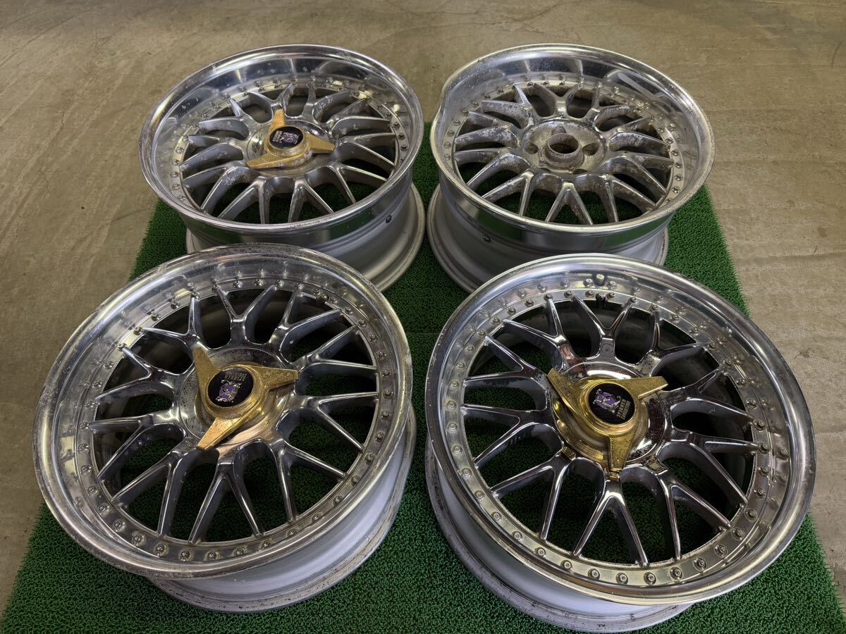 深リム　メッシュ　SSR スピードスター Hart エボリューションH 18インチ8J 9J +19 114.3/5H 中古4本　前後セット