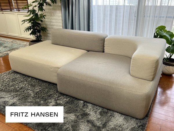 §展示級【FRITZ HANSEN / フリッツハンセン デンマーク アルファベッドソファ 2シーターソファ PL210-4 ラウンジソファ 北欧家具】Q09171