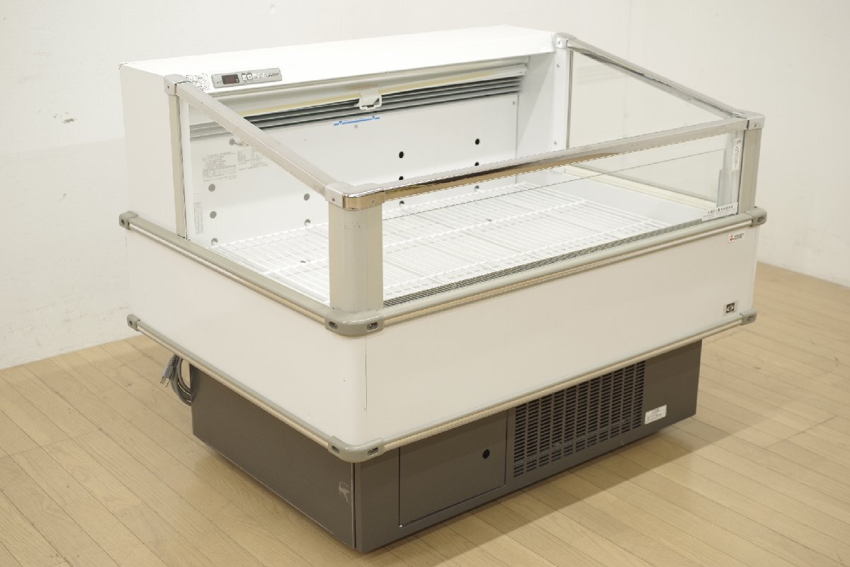 三菱 平型 オープン冷蔵ショーケース SK-MG480ARF-KLP 2020年製 1200×900mm キャスター ナイトカバー 100V 屋内用 生鮮 スーパー 惣菜 A