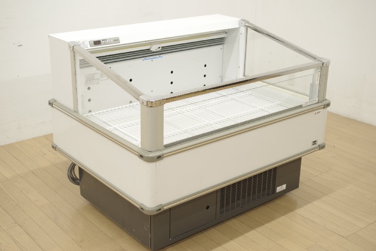 三菱 平型 オープン冷蔵ショーケース SK-MG480ARF-KLP 2020年製 1200×900mm キャスター ナイトカバー 100V 屋内用 生鮮 スーパー 惣菜 C