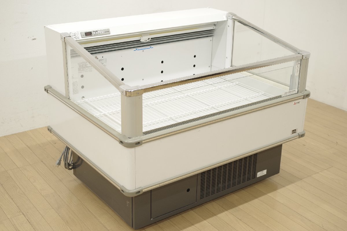 三菱 平型 オープン冷蔵ショーケース SK-MG480ARF-KLP 2020年製 1200×900mm キャスター ナイトカバー 100V 屋内用 生鮮 スーパー 惣菜 B