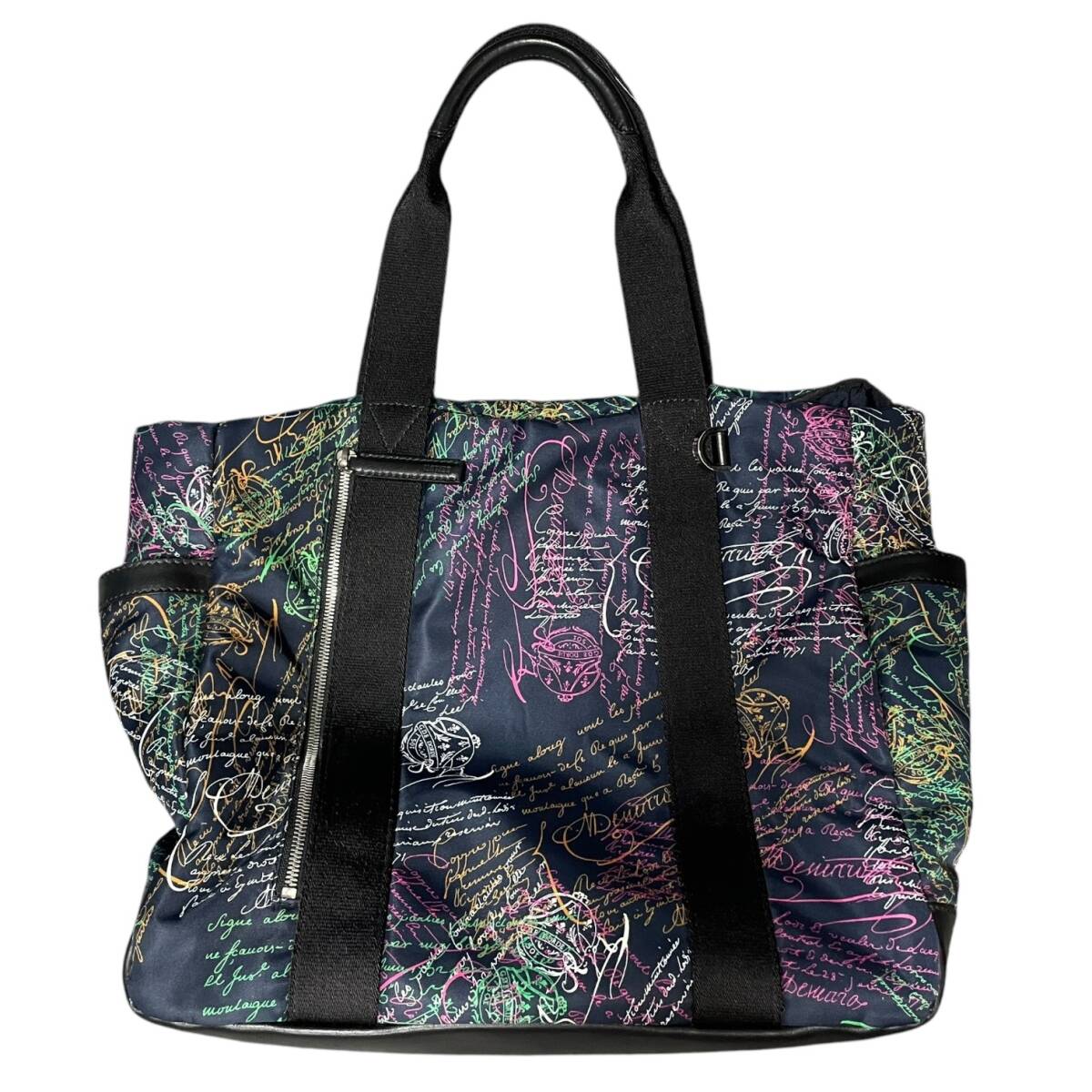 ◆中古品/Vマーク有◆Berluti ベルルッティ チルアウト スクリッド トートバッグ カリグラフィー U1109 ナイロン ソルド品 X86183NH