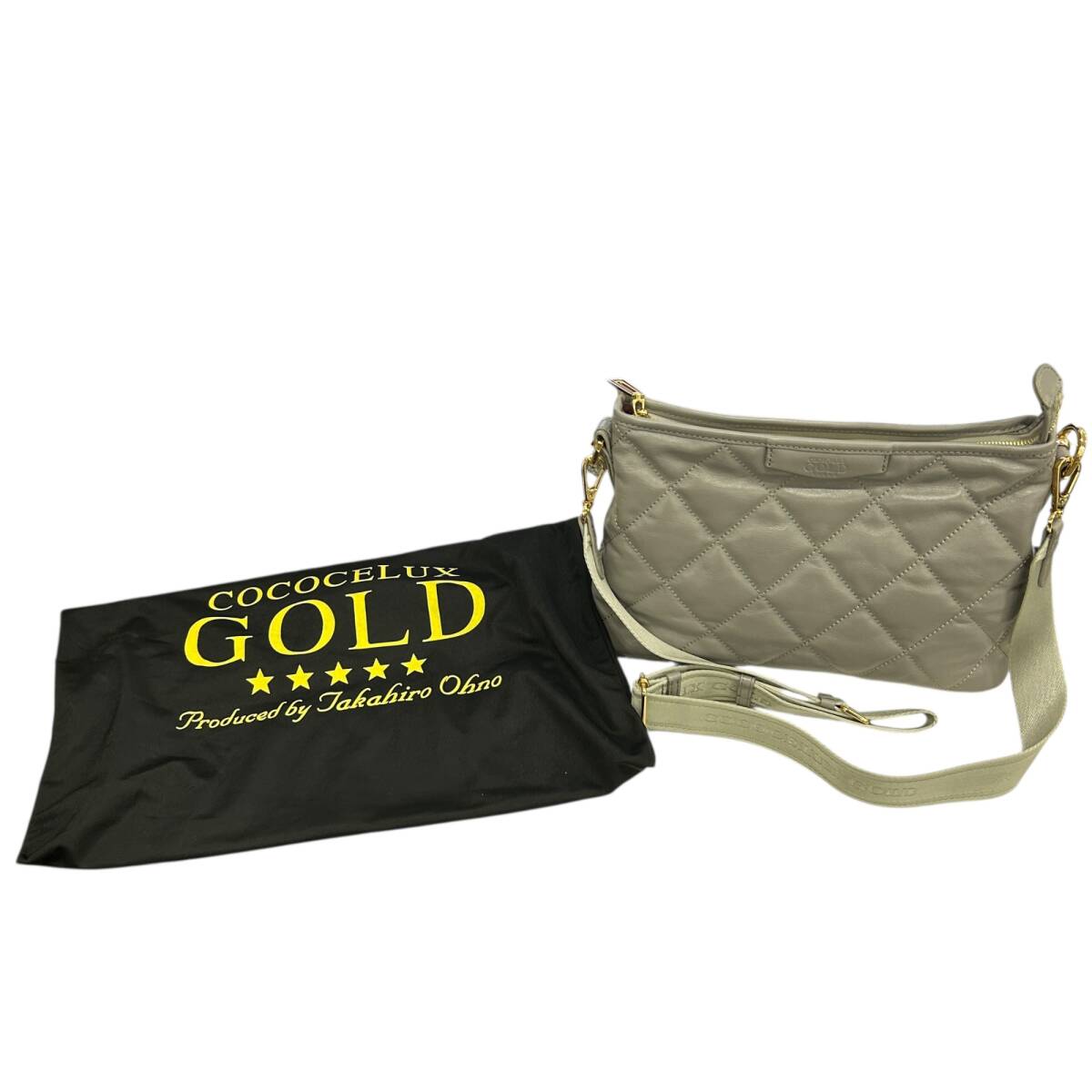 ◎中古品◎ COCOCELUX GOLD ココセリュックス ゴールド 2WAY ショルダーバッグ ハンドバッグ 保存袋付き coHM4756COB