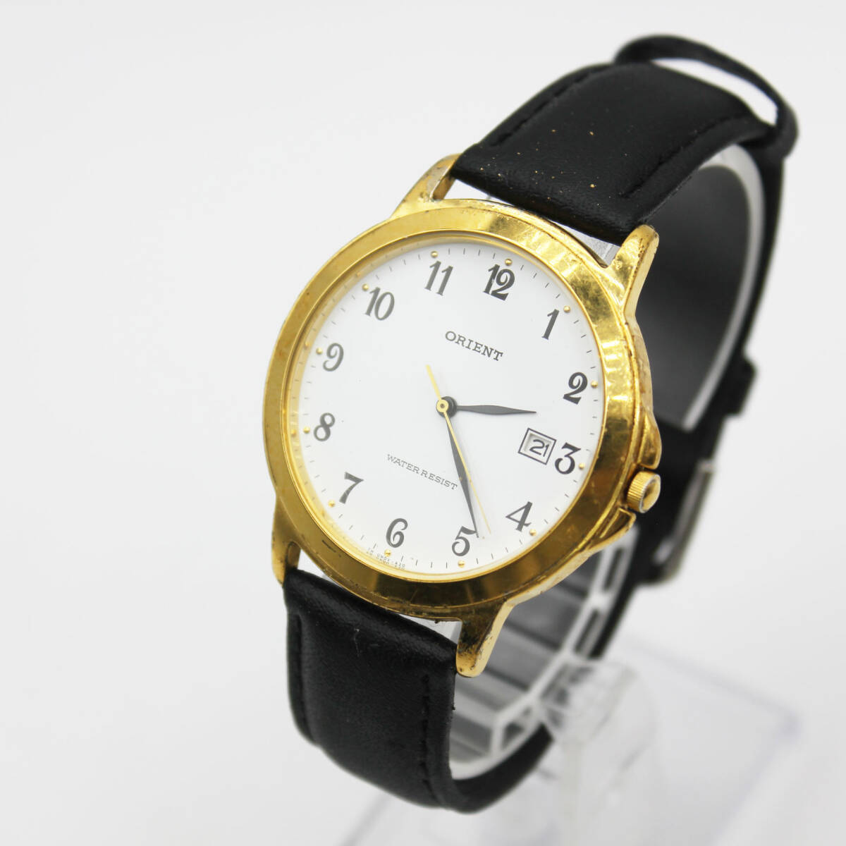 W25091802-15 ORIENT オリエント UN0V-A1 メンズ腕時計 クォーツ デイト ジャンク 文字盤ホワイト ラウンド