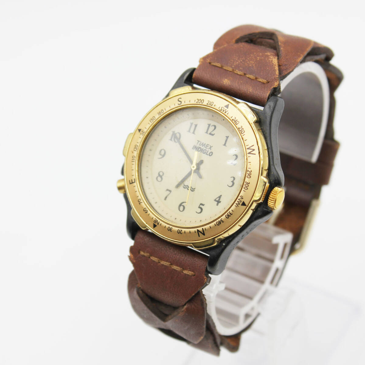 W250924-06 TIMEX INDIGLO タイメックス CR 1025 CELL メンズ腕時計 クォーツ ジャンク 文字盤アイボリー