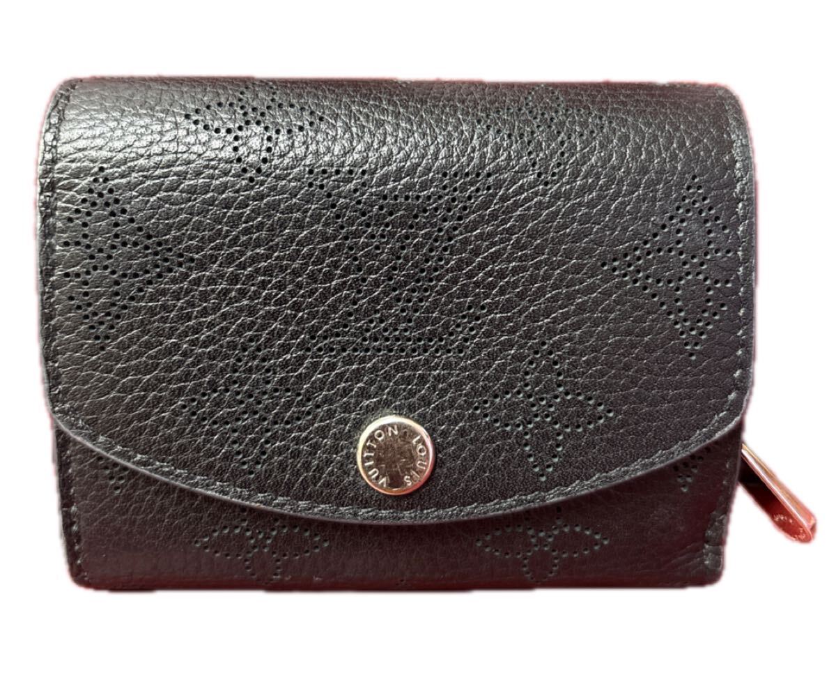 LOUIS VUITTON ルイヴィトン M67498 ポルトフォイユ イリスXS コンパクトウォレット マヒナ 3つ折り財布 ノワール ブラック