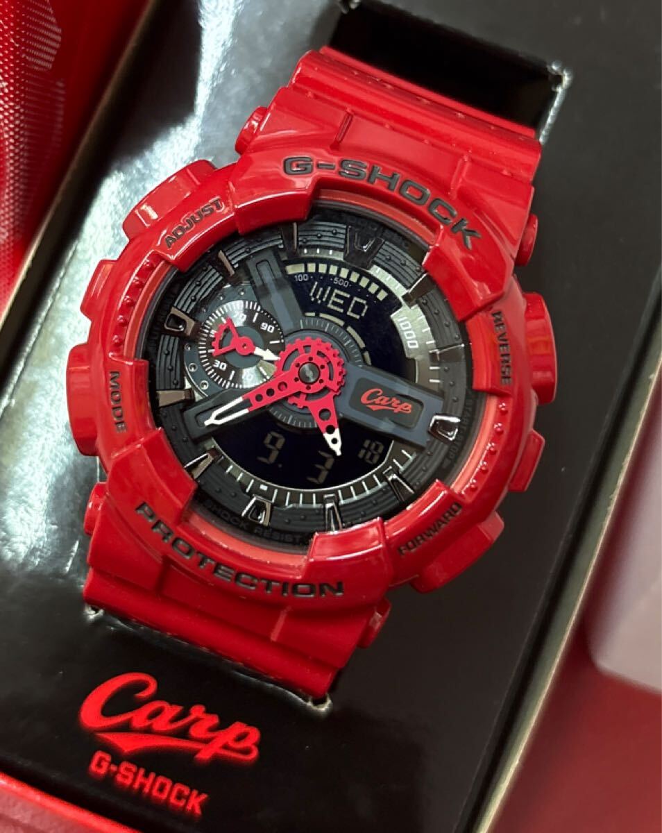 未使用品 CASIO G-SHOCK カシオ Gショック 広島東洋カープ 2018 GA-110 アナデジ レッド 赤　電池交換済み