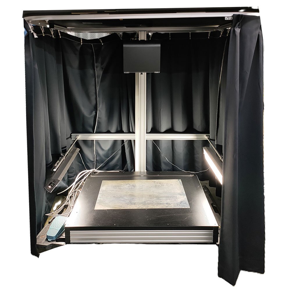 引き取り限定　overhead scanner オーバーヘッドスキャナー 360度 撮影ブース 商品撮影用 カメラ 吸着テーブル 照明付き