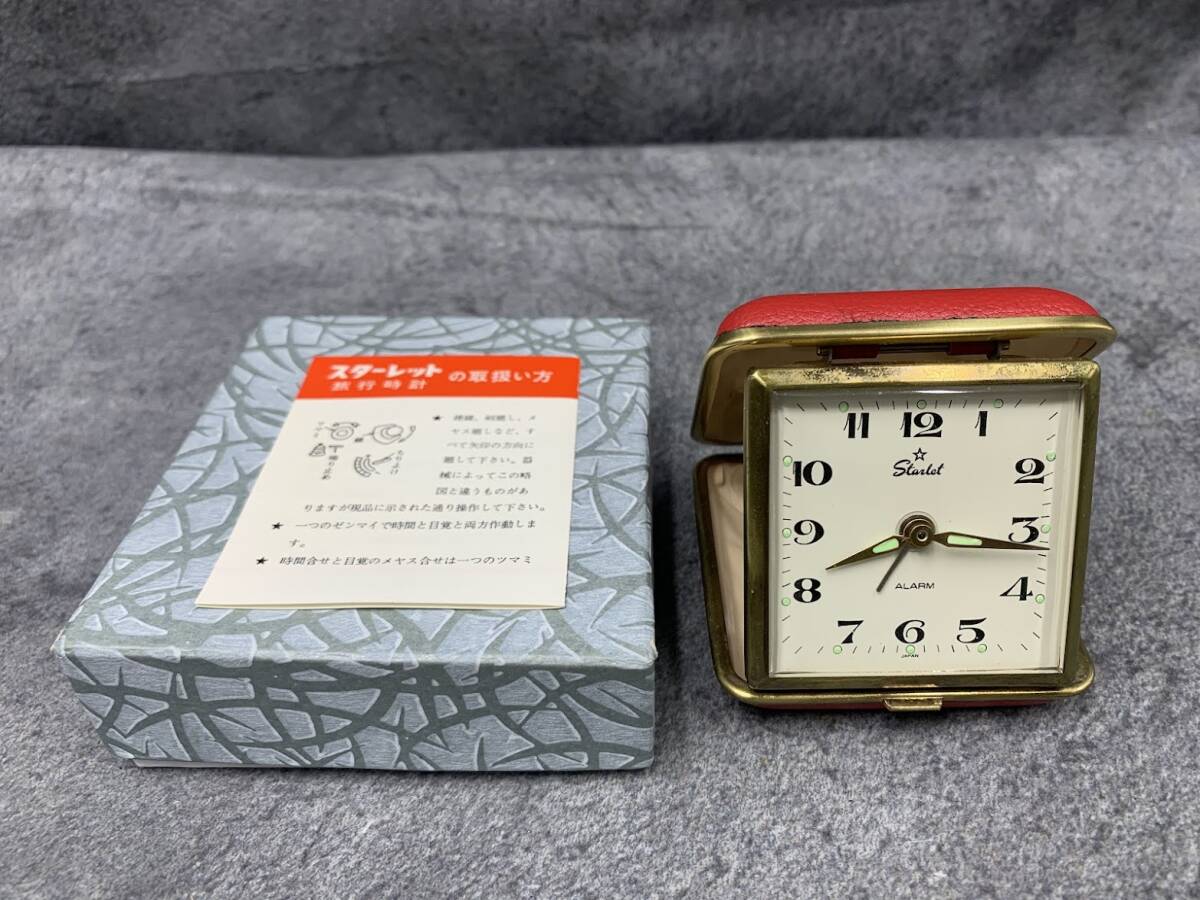 【 昭和レトロ スターレット 旅行時計 】 telock 手巻き トラベルウォッチ レトロ アンティーク