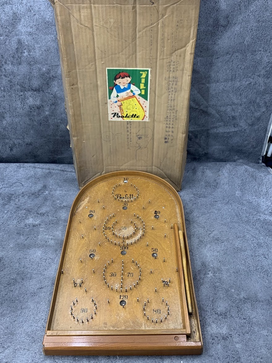 【 レトロ アンティーク Poolette コリントゲーム 】プーレー 稀少品 木製 ヴィンテージ 昭和レトロ