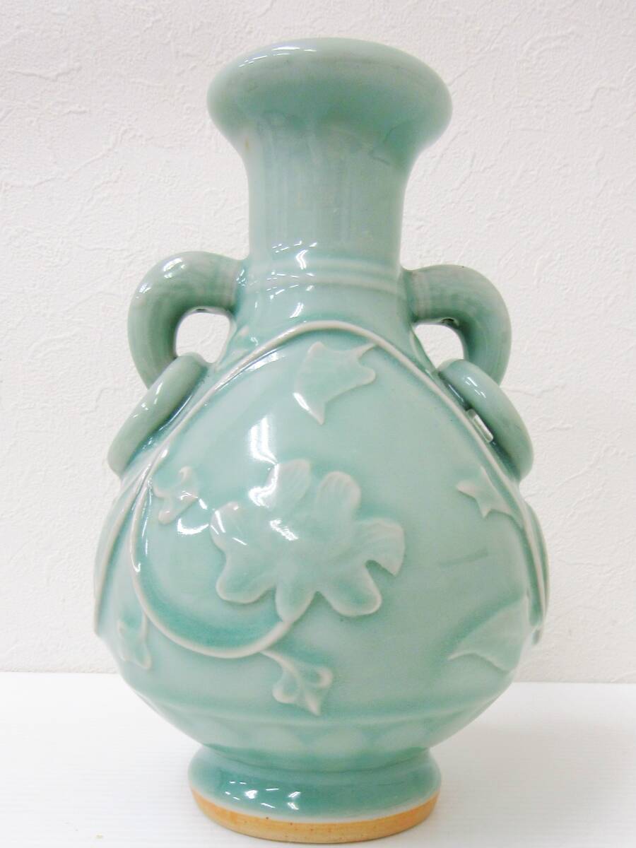 龍泉窯 中国 龍泉 花瓶 壺 中国古陶磁 アンティーク コレクション 陶磁器 HG0924
