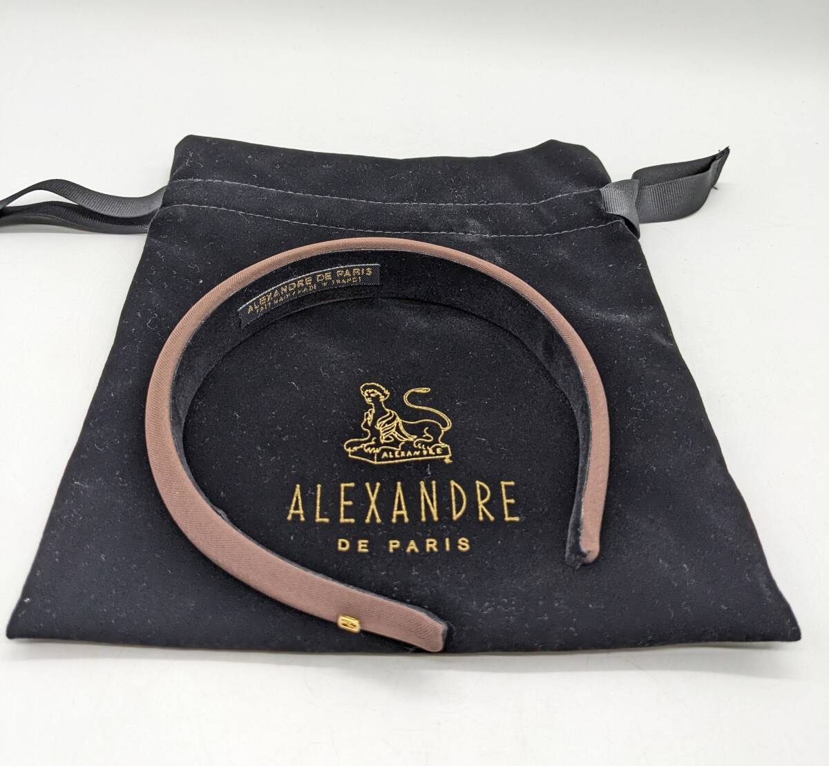 ■【美品】ALEXANDRE de PARIS アレクサンドル ドゥ パリ カチューシャ ブラウン 茶色 太め ヘアアクセサリー