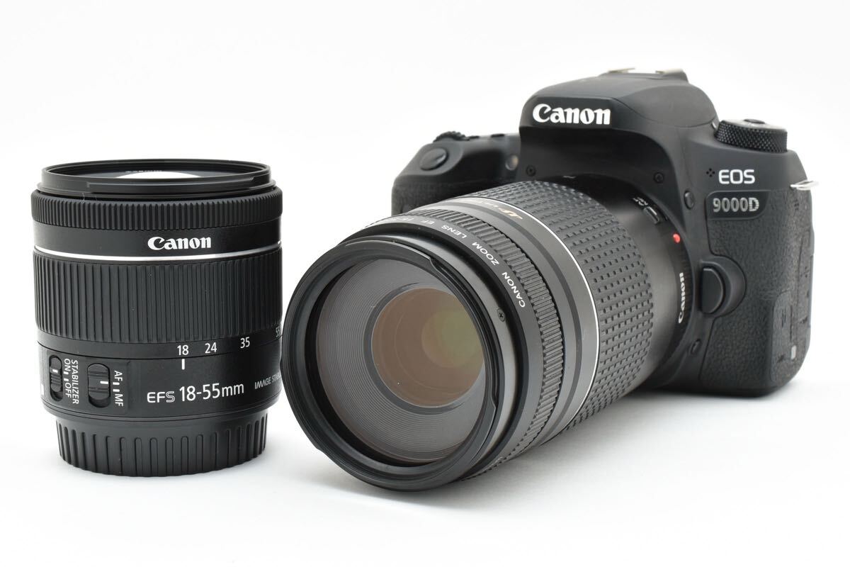 デジタル一眼レフカメラ Canon EOS 9000D標準&望遠ダブルレンズセット/EF 18-55mm 1:4.5-5.6 IS STM/EF 75-300mm F4-5.6 III USM