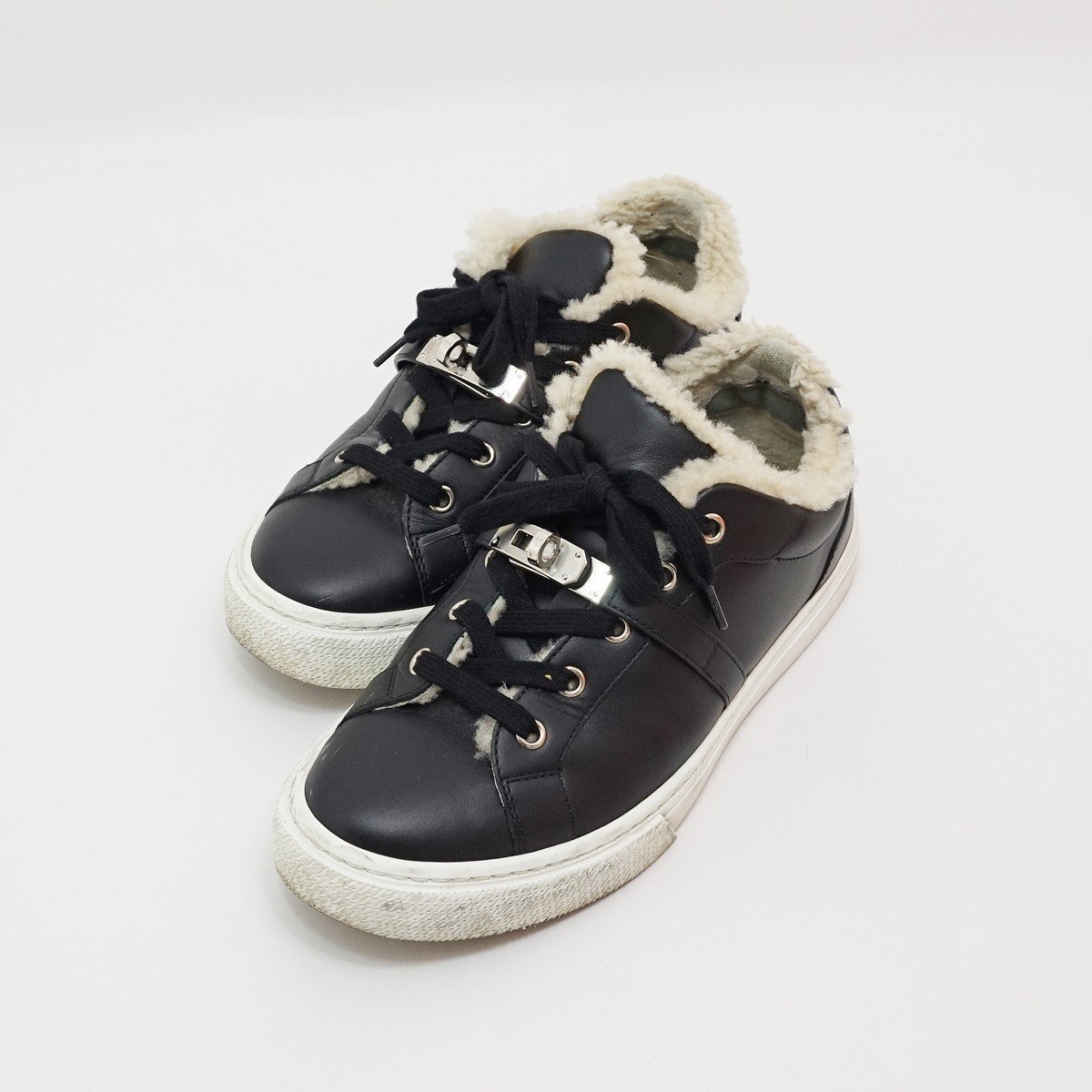 ◇【HERMES エルメス】デイ ボア スニーカー ブラック 37