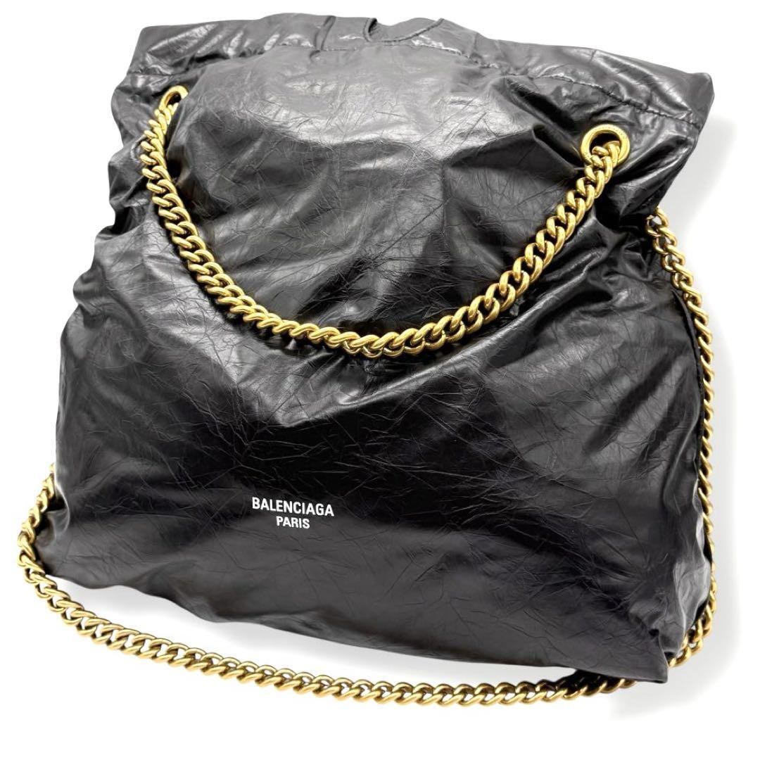 未使用保管品　バレンシアガ　クラッシュトート　M　チェーントートバッグ　2way　BALENCIAGA　742941 　ショルダーバッグ　3974