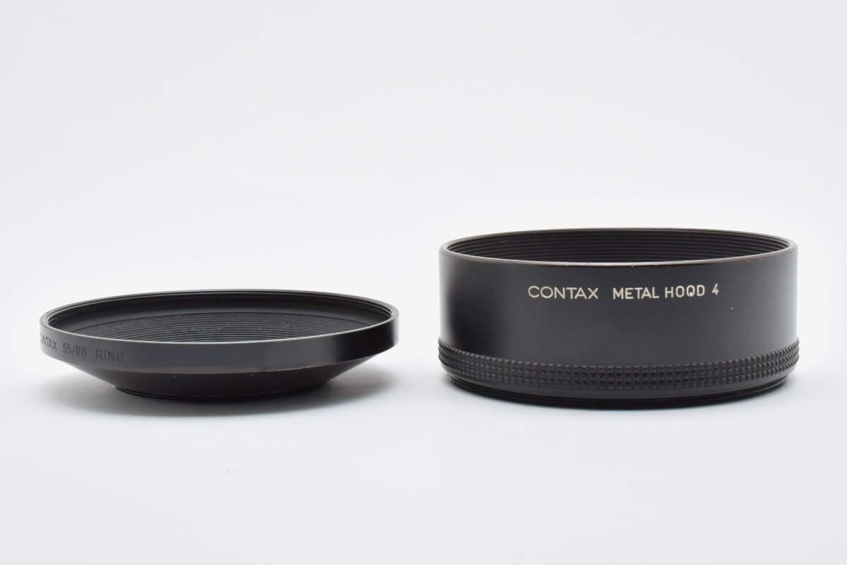 ◇◆ 実用美品 コンタックス Contax メタルフード Metal Hood 4 + 55 / 86 変換 リング レンズ 2482 ◆◇