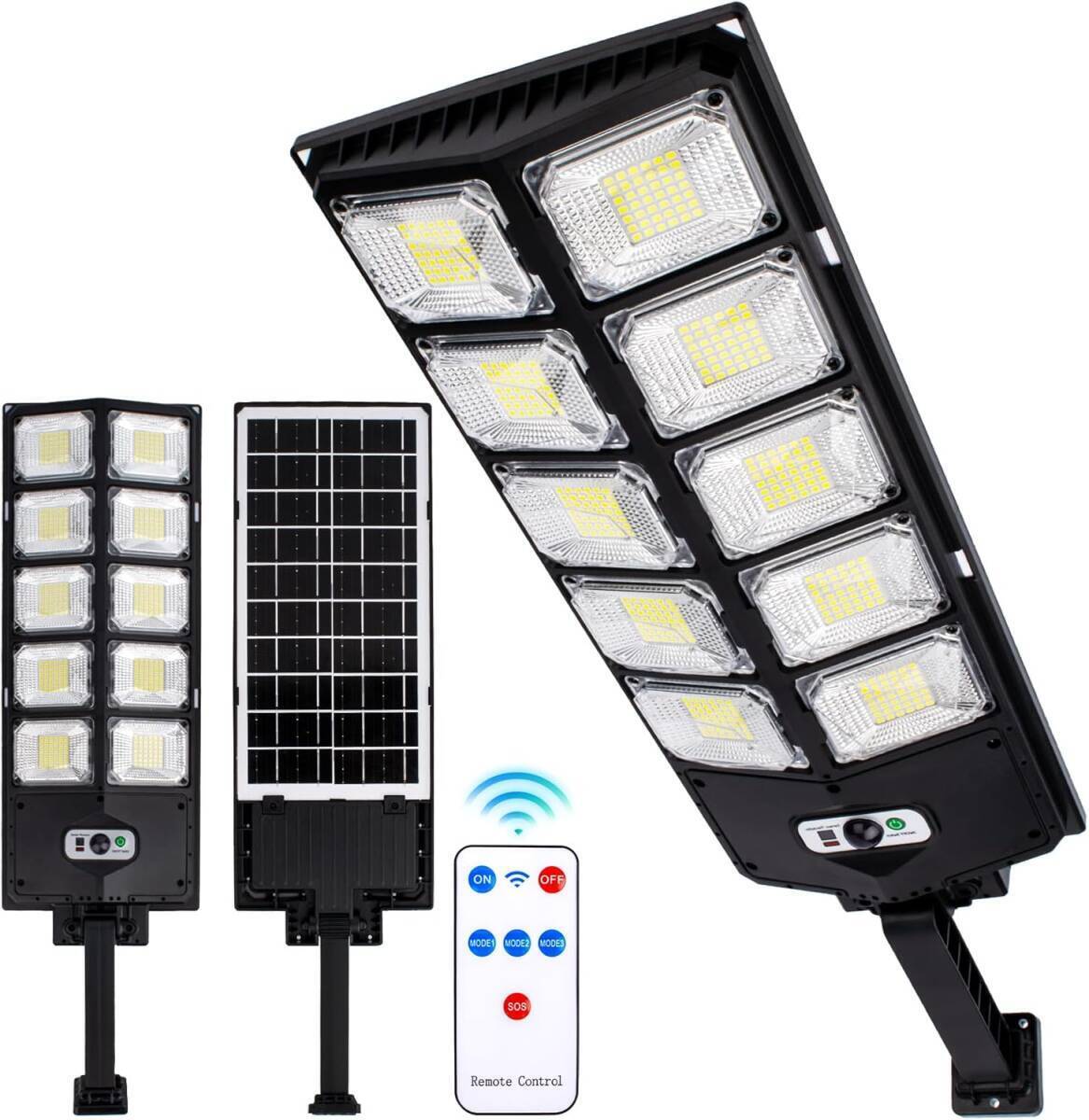 ソーラー街灯 ledソーラーライト 屋外照明 防犯ライトIP67防水 人感センサー 3つ知能モード 4500mAh大容量電池 超高輝度 自動点灯/消灯