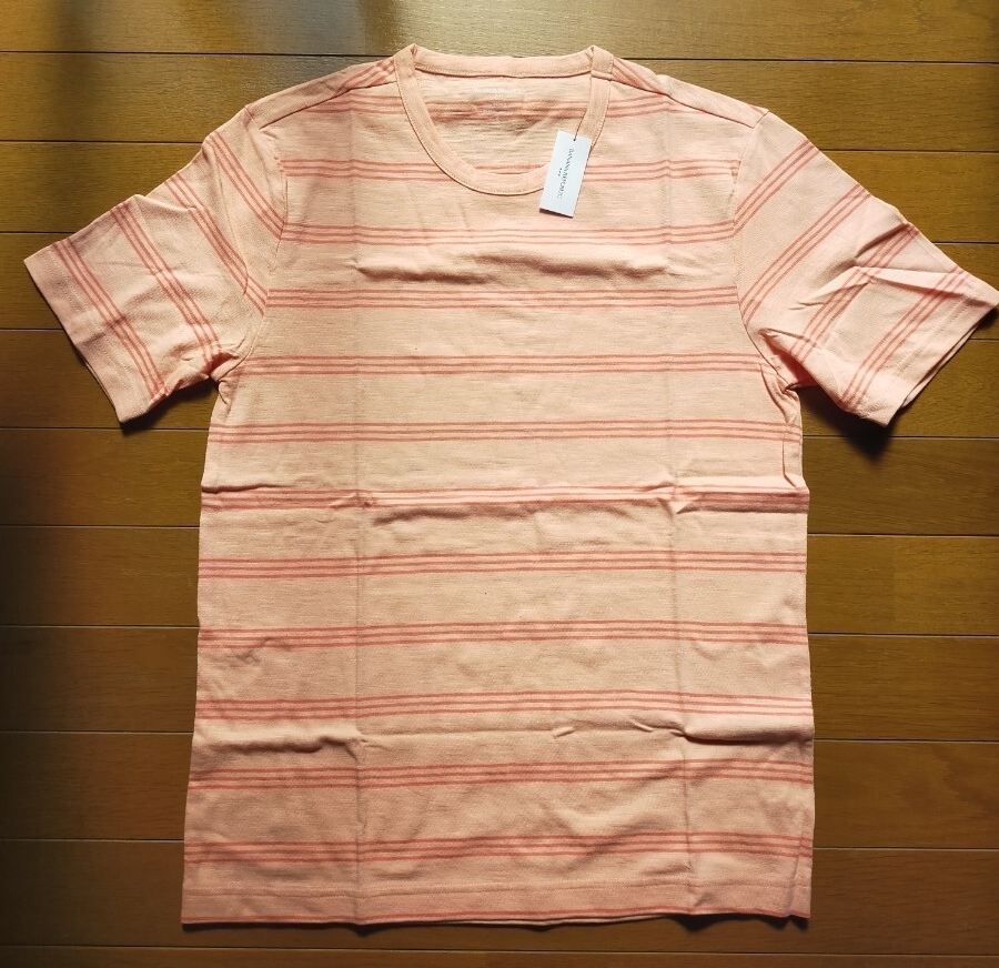 BANANA REPUBLIC バナナ・リパブリック ヴィンテージ スラブ Tシャツ Sサイズ ピーチ タグ付き 定価6000円 ボーダー 半袖 y11100-1-HZ16