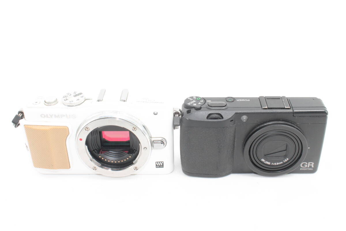 【20250711KNE-04】OLYMPUS ミラーレス一眼 PEN Lite E-PL5 ボディ　RICOH デジタルカメラ GR DIGITALII 1000万画素 GRDIGITALII