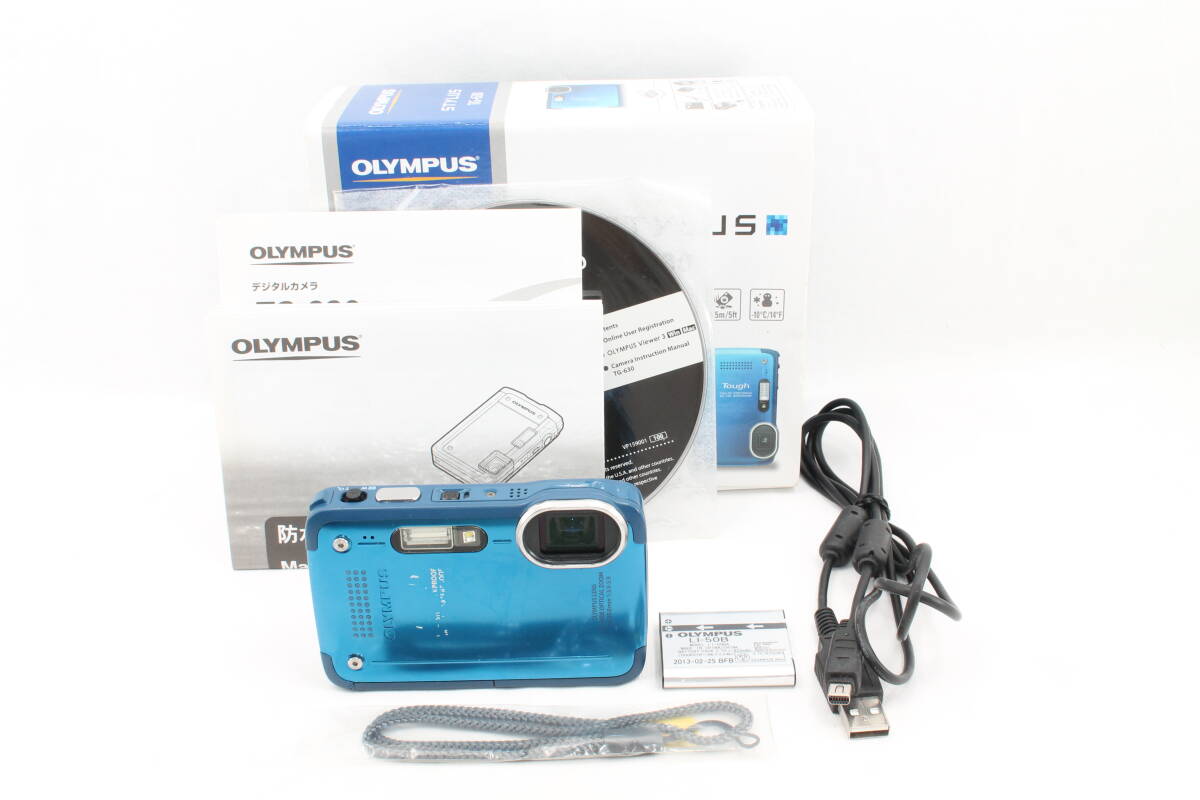 【20250913KNG-21】OLYMPUS デジタルカメラ STYLUS TG-630 1200万画素 裏面照射型CMOS 防水性能5m ブルー TG-630 BLU