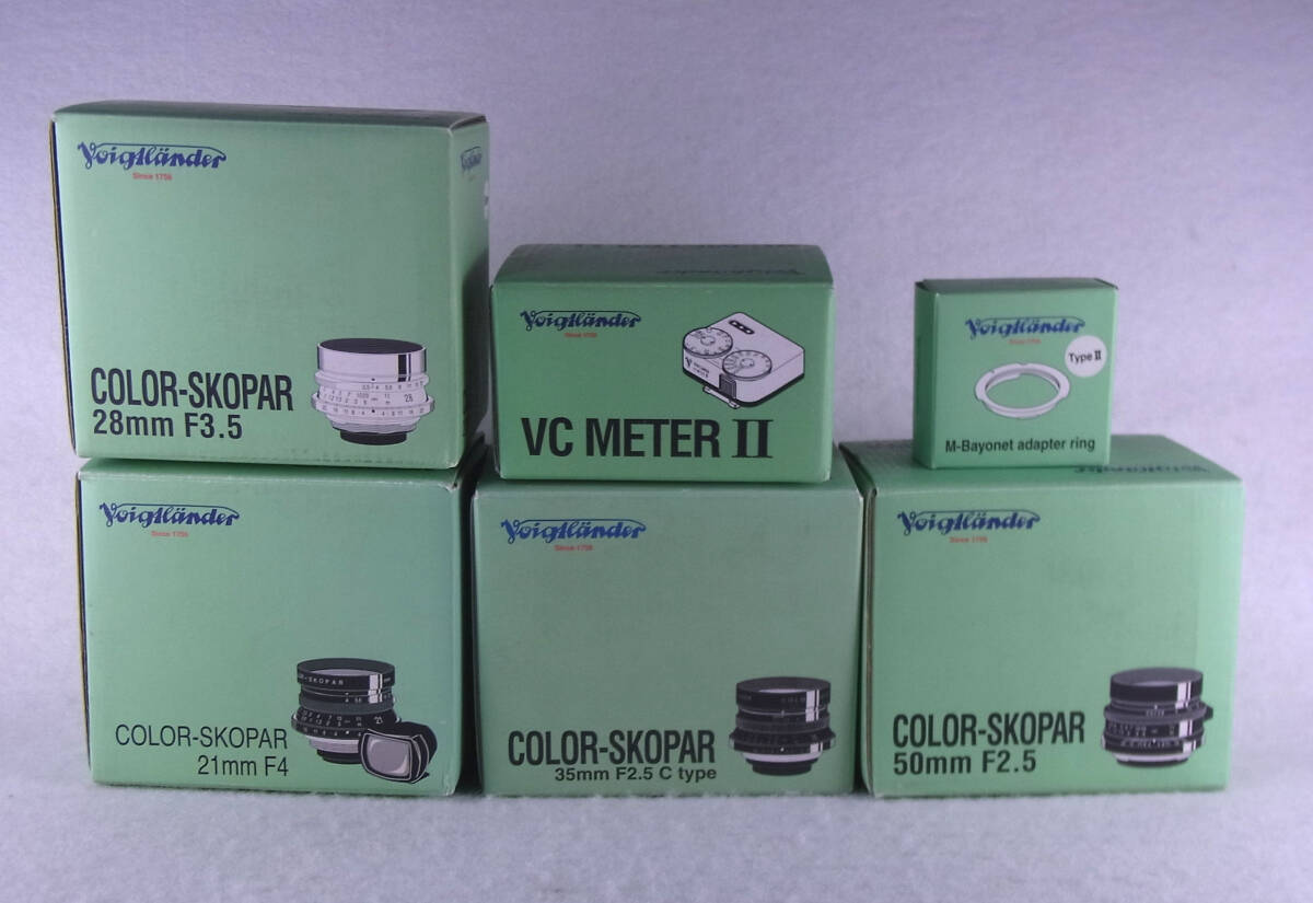 フォクトレンダー Voigtlander 空き箱6個セット COLOR-SKOPAR VC METER Ⅱ M-Bayonet adapter ring その他説明書類