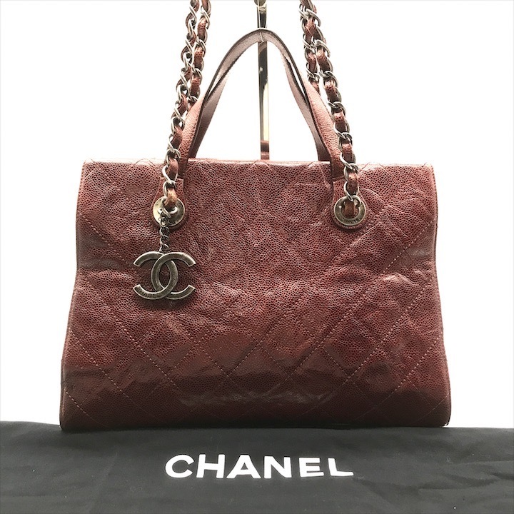 良品 CHANEL シャネル ココマーク キャビアスキン ヴィンテージ 2WAY ハンド ショルダー バッグ ボルドー ブランド 鞄 Bag k5209