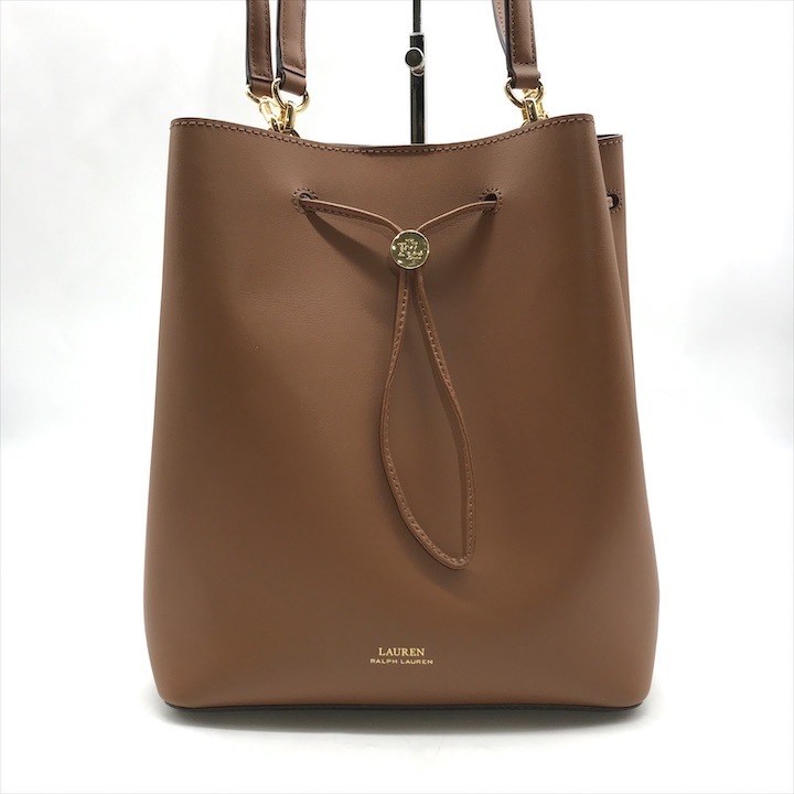 未使用 Ralph Laurent ラルフローレン レザー バケット 2WAY ハンド ショルダー バッグ ブラウン レディース ブランド 鞄 Bag k6488