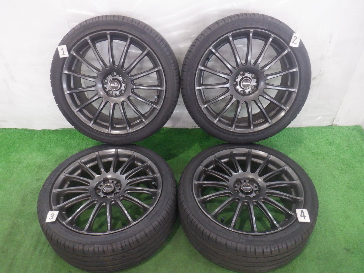 社外アルミ 5H 114.3 7.5J +50 18インチ 社外品 LEHRMEISTER アルミホイール タイヤ 225/40R18 HIFLY HF805 4本