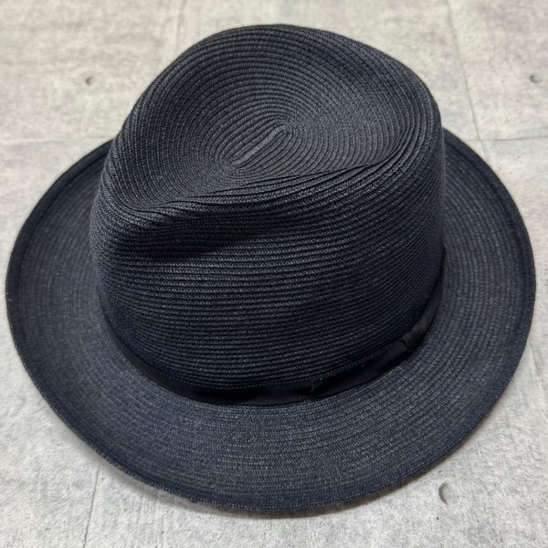 KIJIMA TAKAYUKI ペーパーハット 中折れ リボン キジマタカユキ　　日本製 ネイビー サイズ3 ハイクオリティ MADE IN JAPAN 石瀬7192