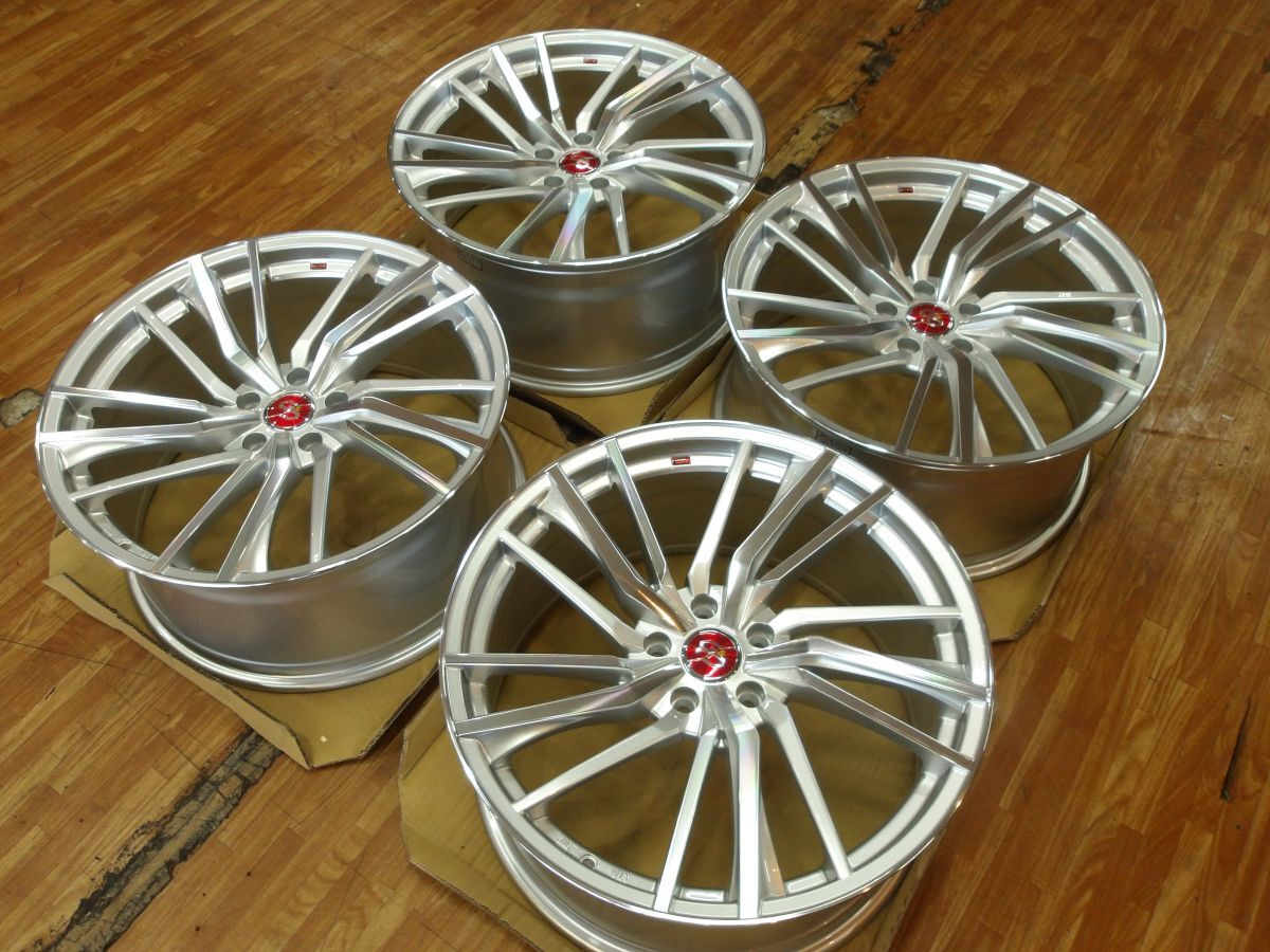 O 送料無料 ドルチェ 3×5 Hシルバーポリッシュ 4本セット 20 5H114.3 9.5J+45 30系 アルファード ヴェルファイア フーガ シーマ クラウン