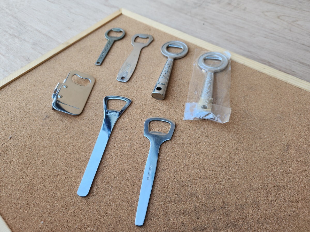 栓抜き 7点セット ヴィンテージ 昭和レトロ レトロ アンティーク ツール サントリービール コカ・コーラ アサヒビール 三ツ矢サイダー 