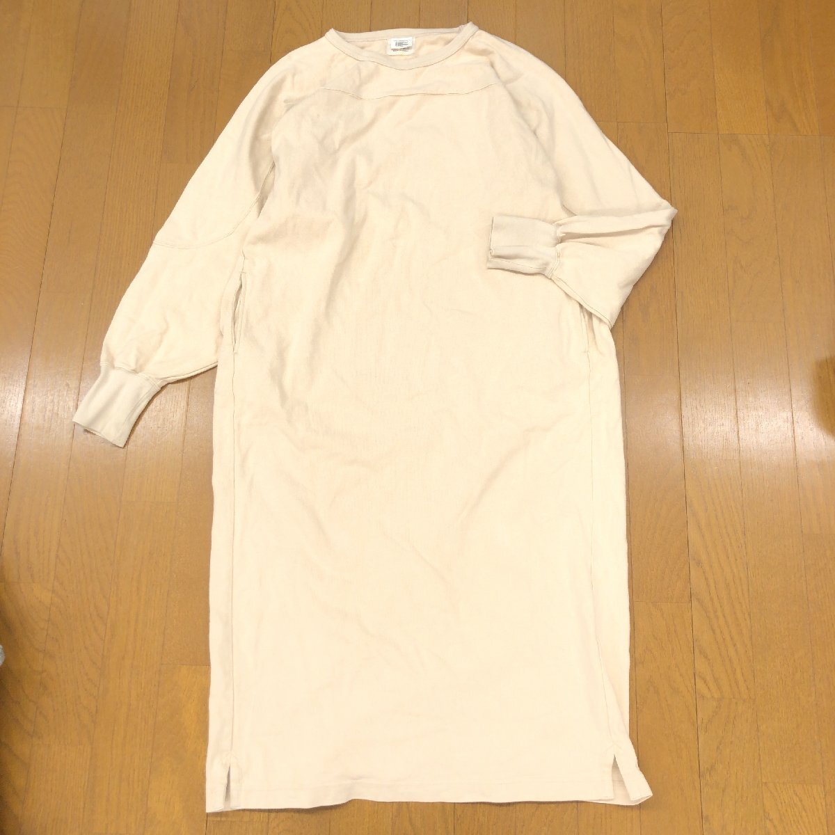 ●THE SHINZONE シンゾーン ゆったり スウェット ワンピース F ベージュ 日本製 長袖 ミモレ丈 チュニック 国内正規品 レディース 女性用
