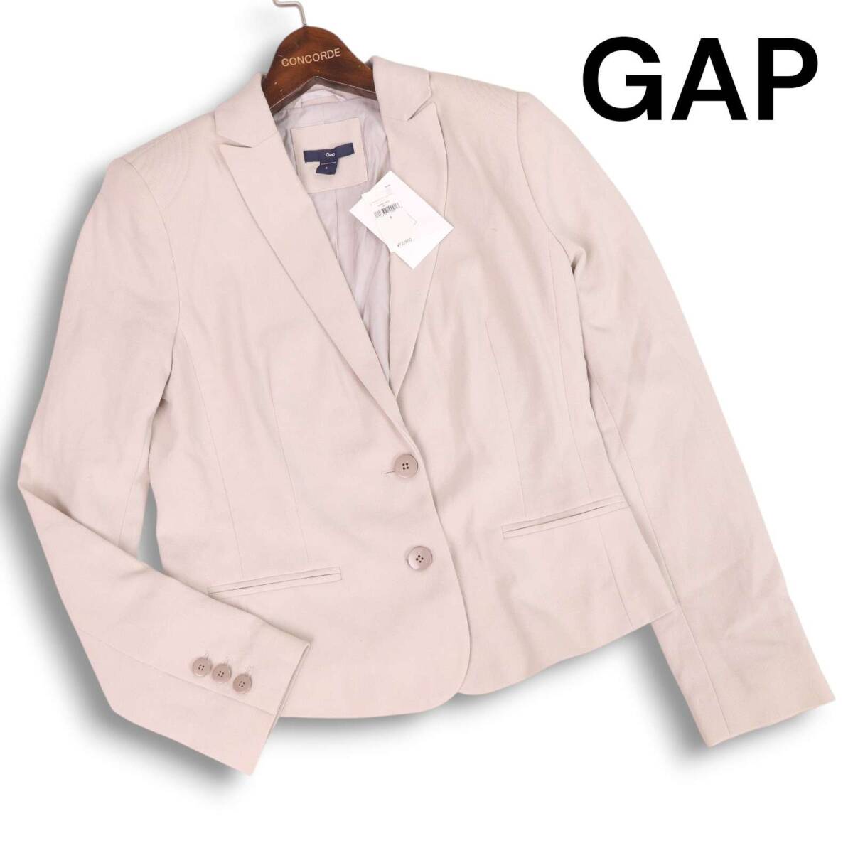 【新品 未使用】 GAP ギャップ 通年 総裏 テーラード ジャケット ブレザー Sz.S　レディース ベージュ