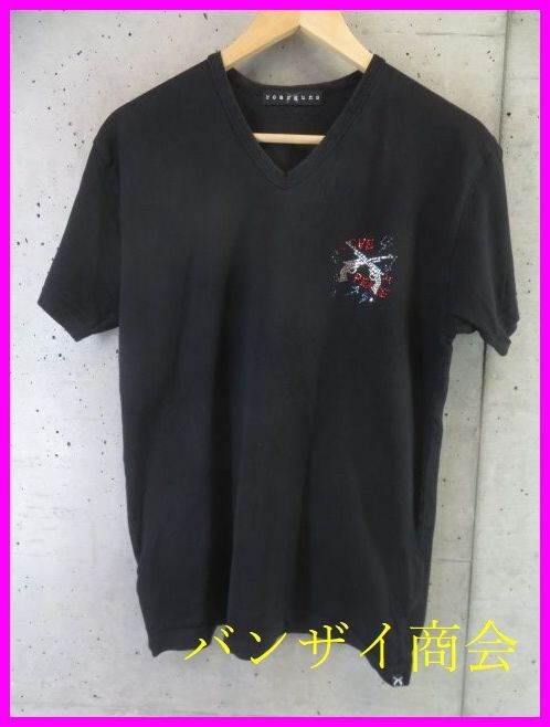 【送料300円可】9090s1◆ラインストーン装飾◆日本製◆roar guns ロアー 2丁拳銃 半袖Tシャツ 2/ジャケット/コート/ニットセーターキャップ