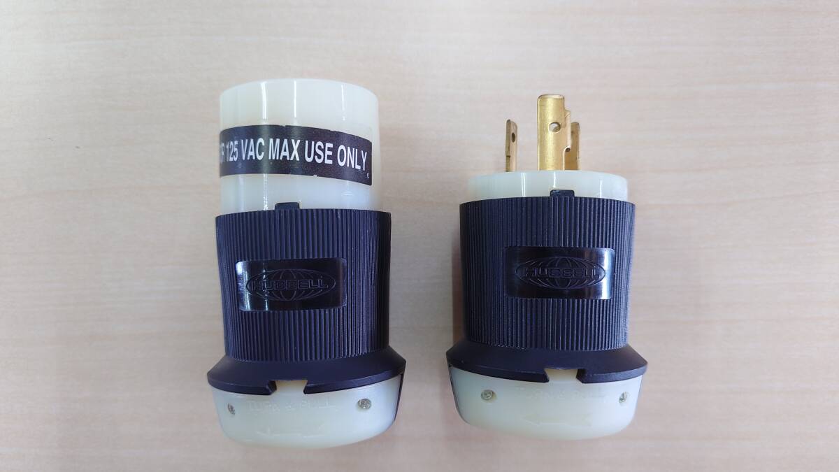 HUBBELL HBL2323 HBL2321 2個セット L6-20P 電力コネクタ コンセントプラグ コネクタ 20A 250V 2極 3線接地 中古品 現状お渡し②