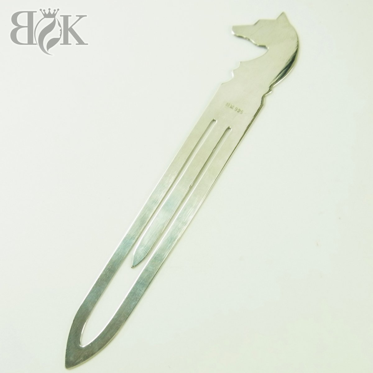 SV925 馬デザイン しおり ブックマーク 縦幅：約116.8mm 約7.1g シルバー ■