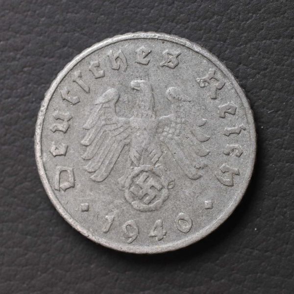 *[令]ナチス鉤十字 ドイツ 5 Reichspfennig 亜鉛貨（1940） [E6678]7d9