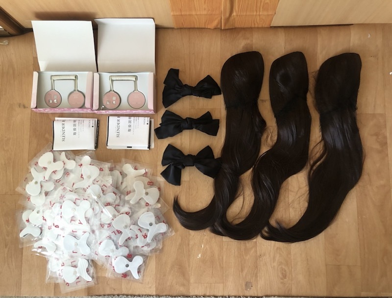 未使用品　スレンダービート　ロングかつら　リボンなど　まとめて　＃B0915③