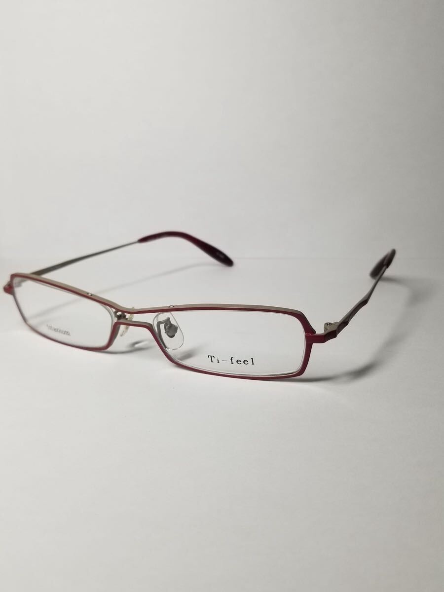 未使用 眼鏡 メガネフレーム Ti-feel TI-919 軽量14g 217/139 フルリム チタンフレーム 国産 日本製 MADE IN JAPAN 52口17-140 CC-1