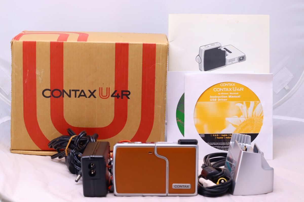 【返品保証】 【元箱付き】 コンタックス Contax U4R キャメル コンパクトデジタルカメラ Z1031