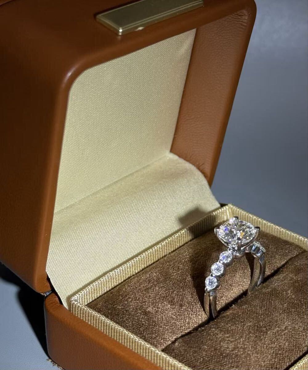 ラボグロウンダイヤモンド リング 2.19ct F VS1 IDEAL PT950 IGI鑑定書付 無改色 脇石0.6ct