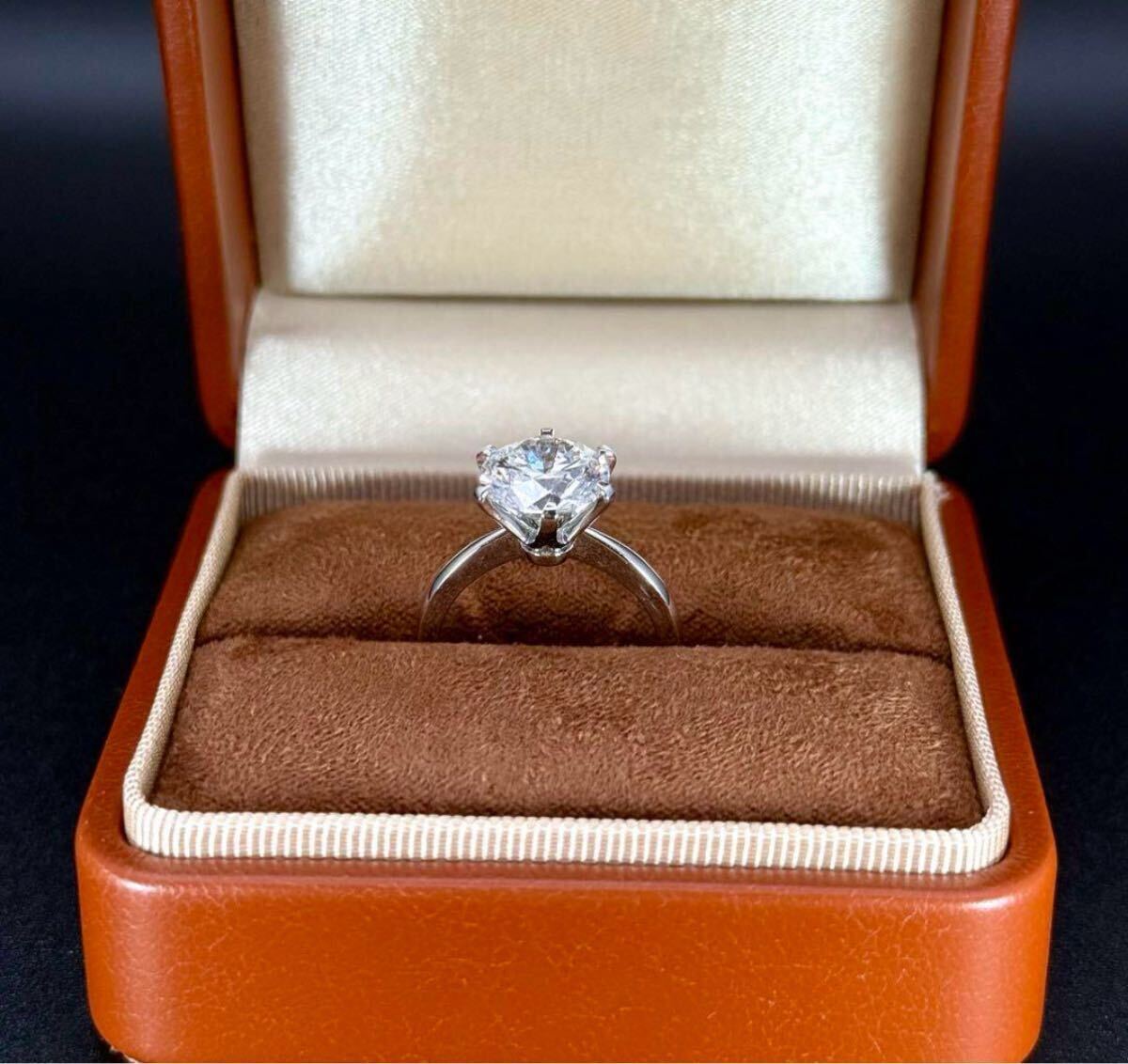 ラボグロウンダイヤモンド リング 3.08ct E VS1 六本爪 PT950 無処理 IGI鑑定書付