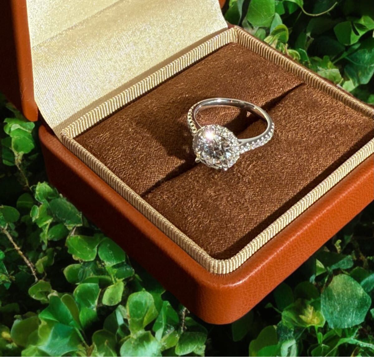 受注制作 ラボグロウンダイヤモンド リング 2ct D VVS2 PT950 パヴェ 無改色 IGI鑑定書付