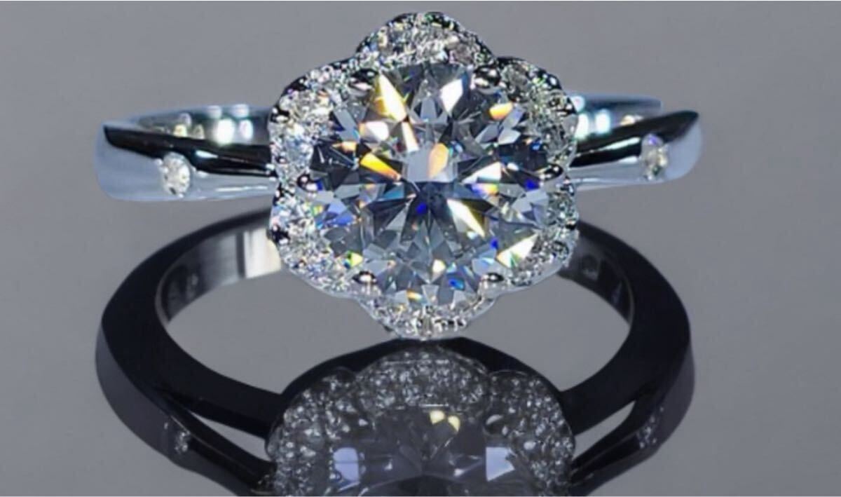 ラボグロウンダイヤモンドリング 。無改色1.06ct Fカラー VVS2 PT950製 上品デザイン IGI鑑別書付