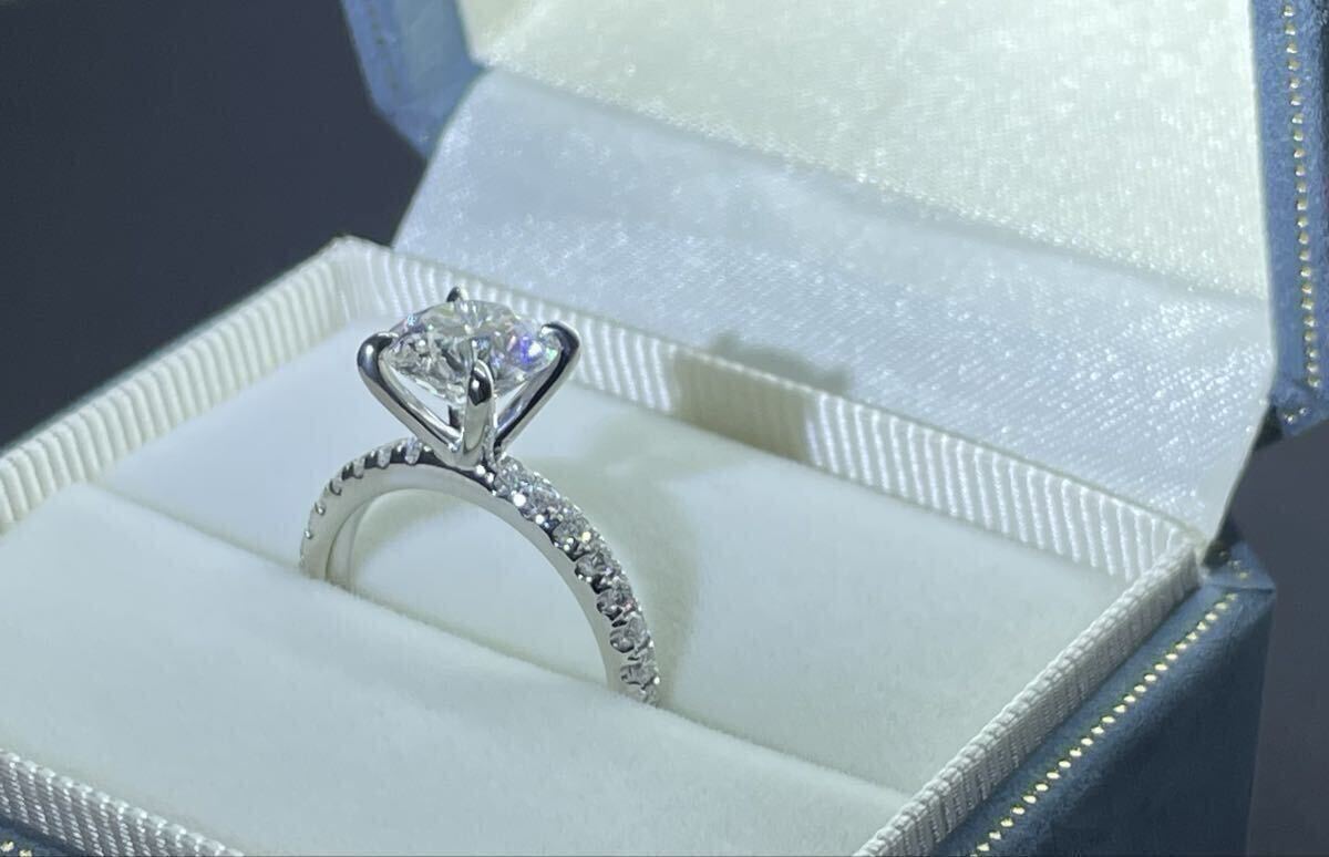 ラボグロウンダイヤモンド リング 。無改色2ct Dカラー VVS2 PT950製 上品 IGI鑑別書付