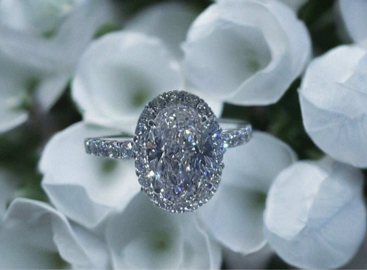 ラボグロウンダイヤモンド リング 3ct E VS1 PT950 ハーフエタニティ 無改色 IGI鑑定書付