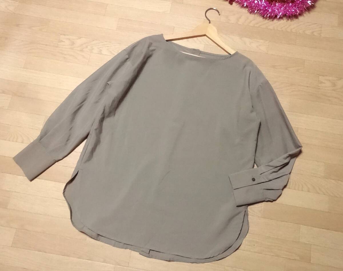 ワールド♪【OPAQUE CLIP】秋春★ベージュ長袖チュニックブラウス36★新品♪